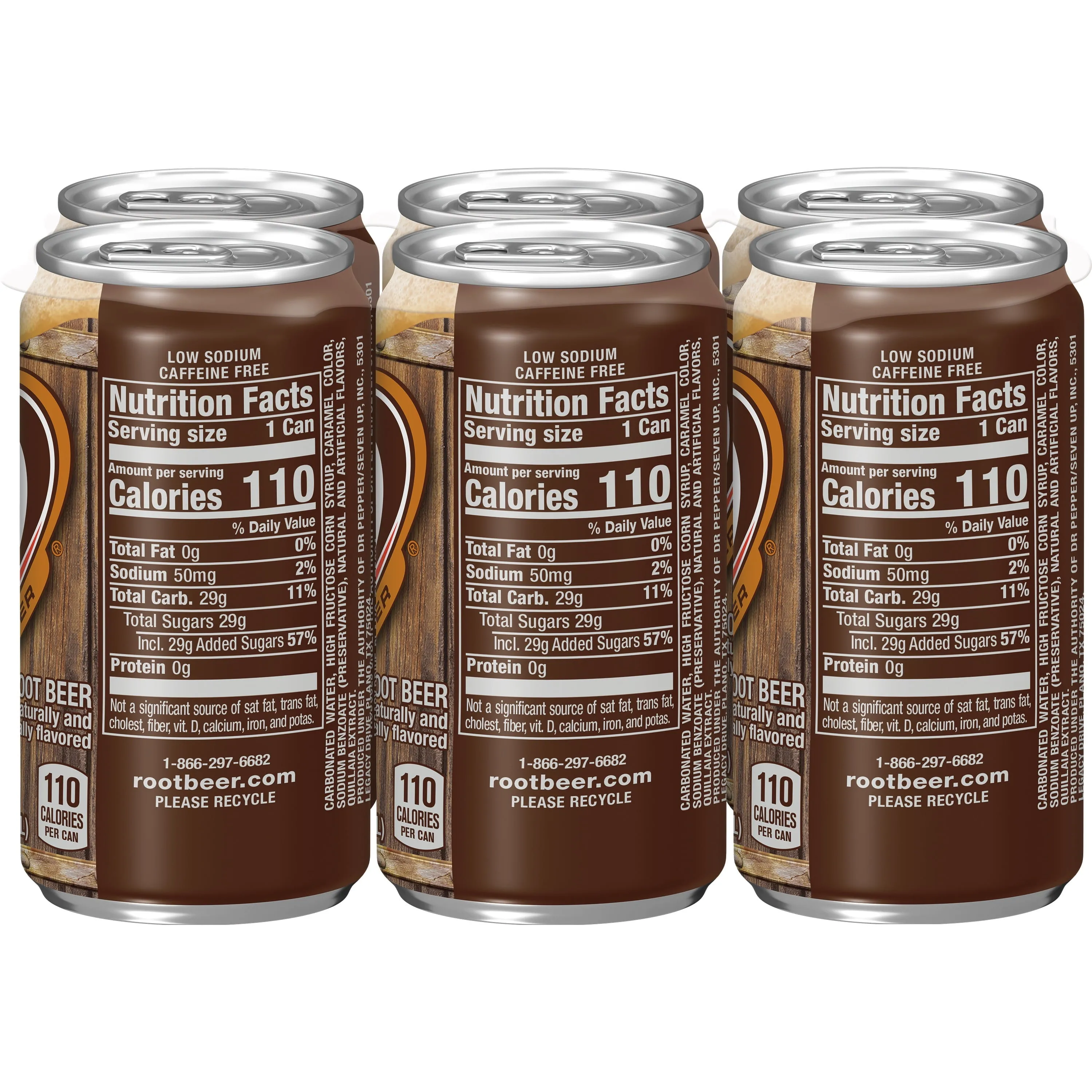 A&W Root Beer Soda, 7.5 fl oz cans, 6 pack