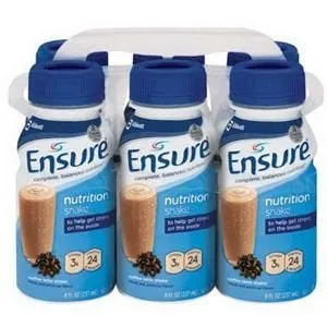 Abbott Nutrition Ensure coffee latte retail 8 ounce bottle 250 calories per 8 oz bottle. Count of 1