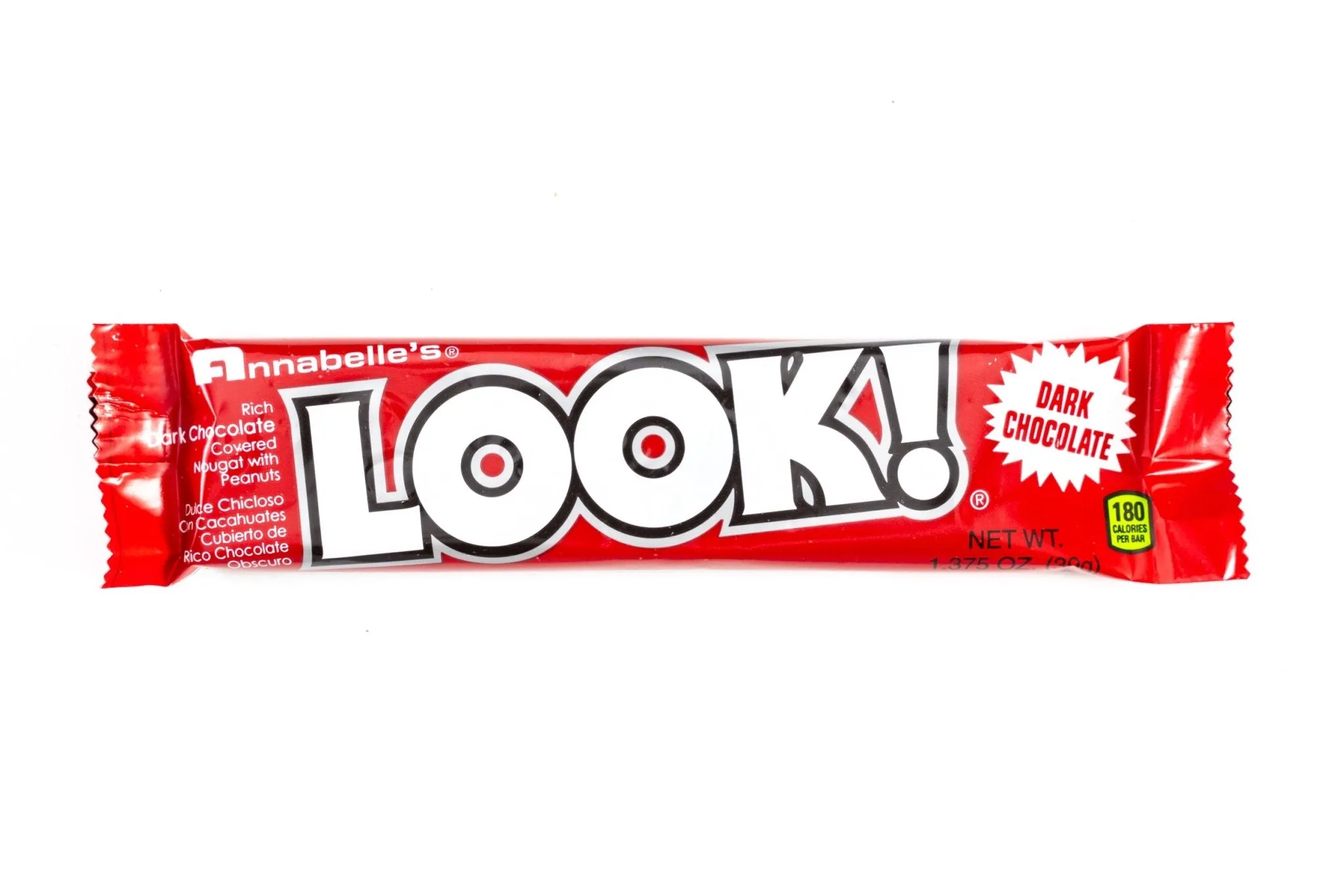 Annabelles's Look! Chocolate Nougat Peanut Bar Bulk Box (1.3 oz, 24 ct.)