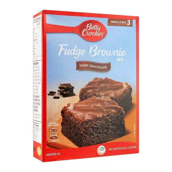 BETTY CROCKER FUDGE BROWNIE MIX DARK CHOCOLATE 500GM