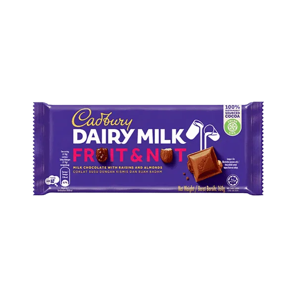 CADBURY DAIRY MILK FRUIT & NUT CHOCOLATE 160G