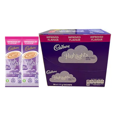 Cadbury Highlights Hot Chocolate Instant Sticks 11g (Pack of 30)