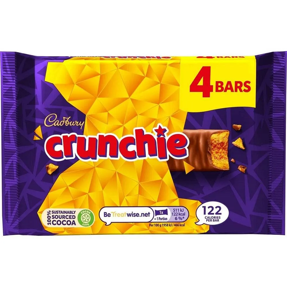 C'bury Crunchie Chocolate Bar 4pk