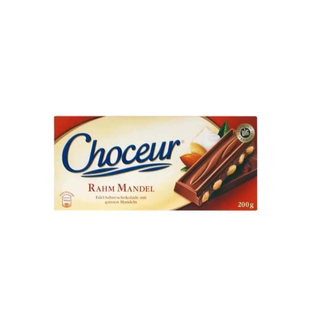 Choceur Rahm Mandel Smooth Creamy Chocolate with Whole Almonds, 200gm