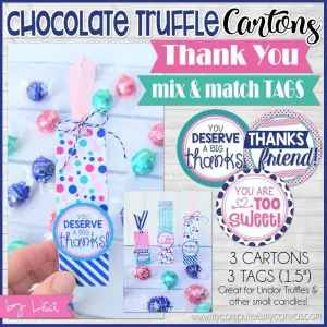 Chocolate Truffle Cartons & Tags {THANKS} PRINTABLE