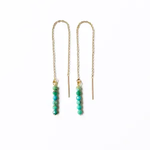 Delicate Gold Filled Turquoise Threader Earrings - WS