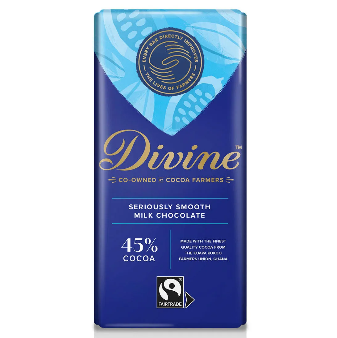 Divine Fairtrade 45% Milk Chocolate Bar 90g