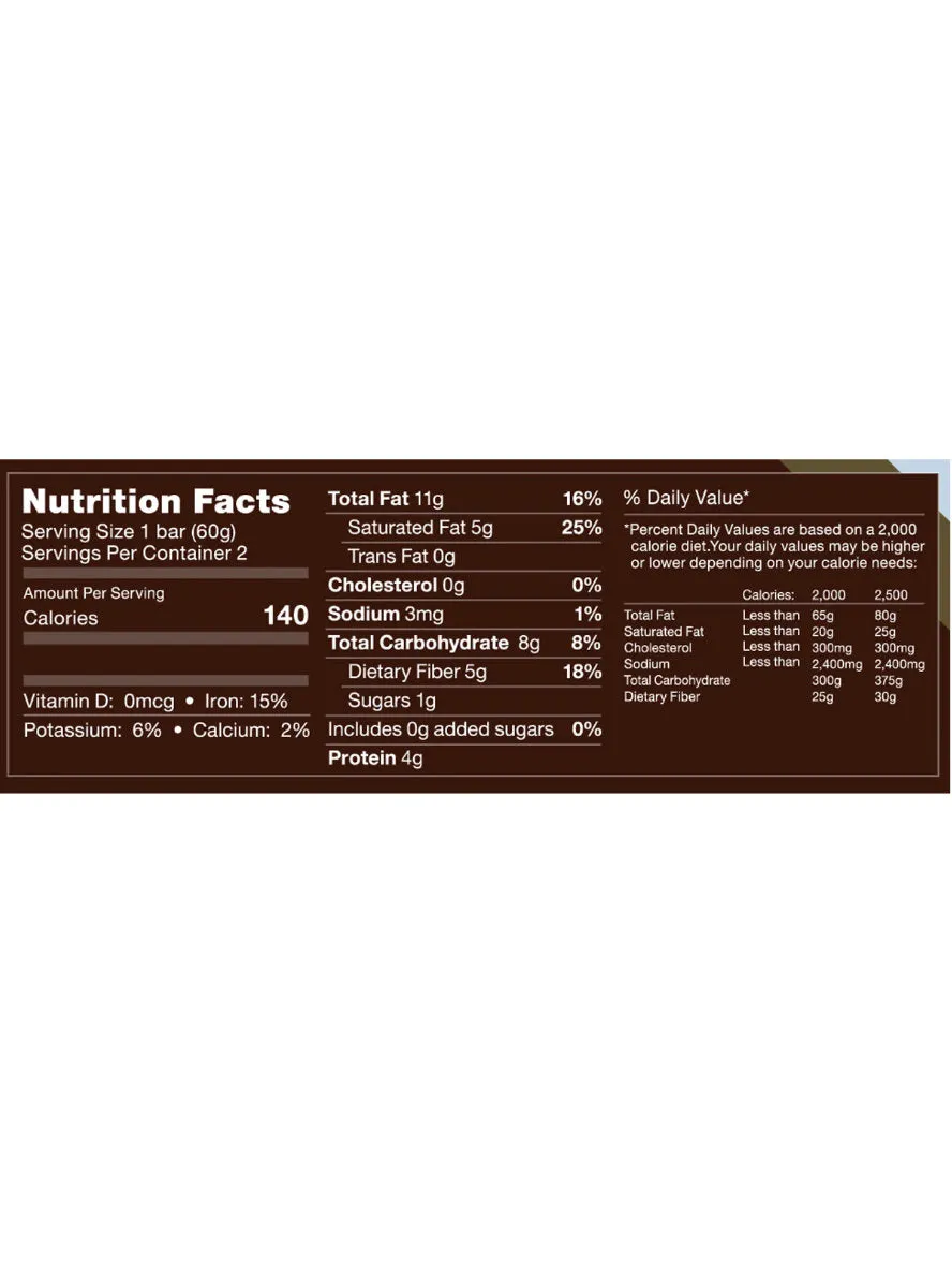 Energy Bar, Vegan Dark Chocolate, 2oz, Rawmantic