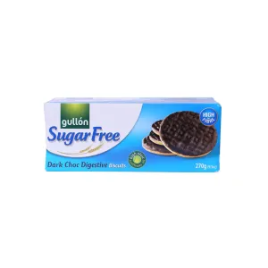 Gullon Sugar Free Dark Chocolate Digestive Biscuits 270g – Healthy, Low Sugar Snack for Guilt-Free Indulgence