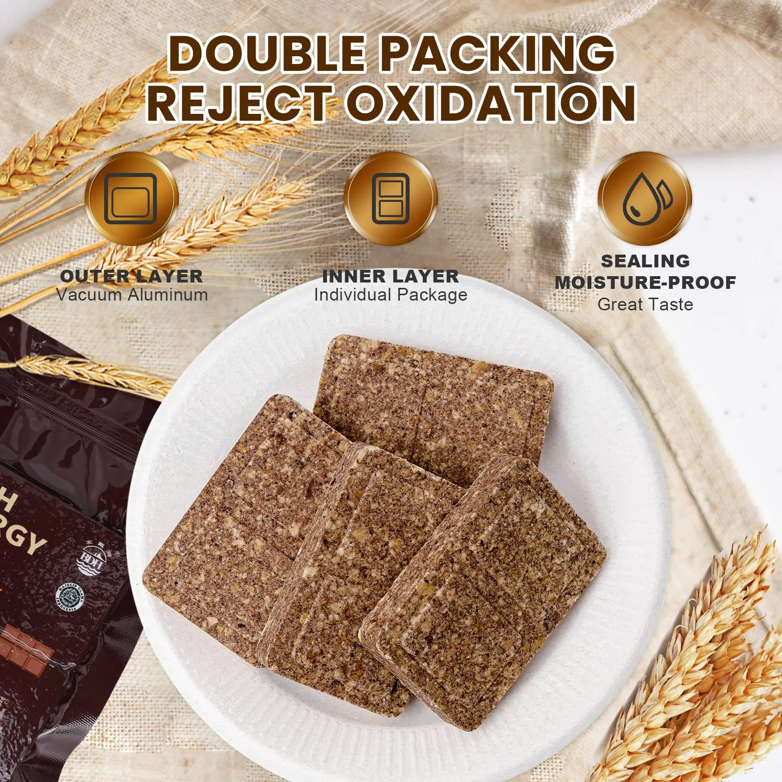 High Energy Ration Bars - Chocolate Flavor and Plain (2 Pack)