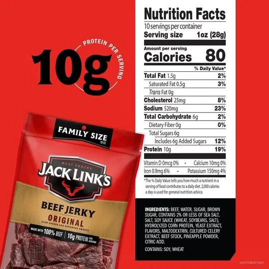 Jack Link's Original Beef Jerky, 10 oz, Resealable Bag