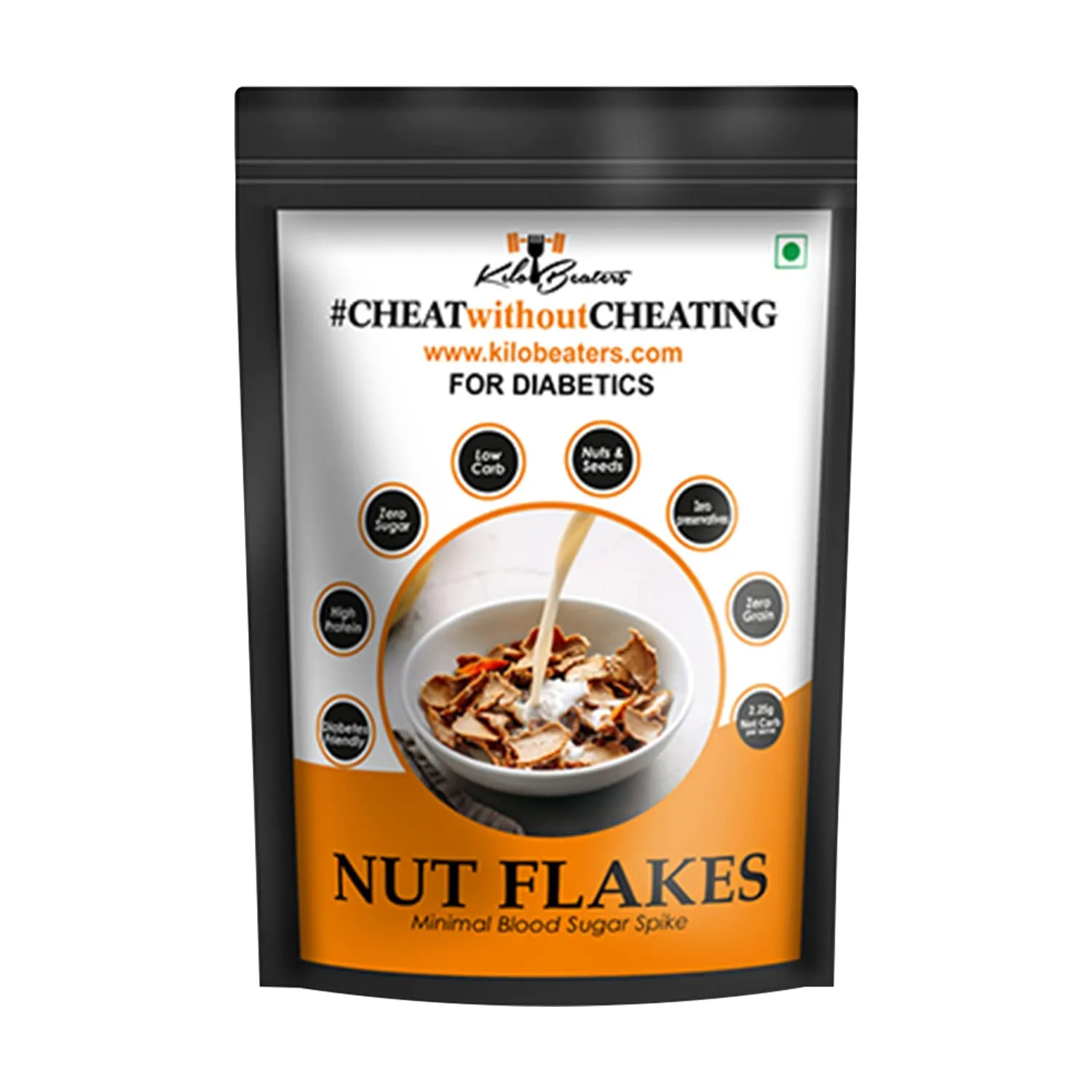 KILOBEATERS High Protein Nut Flakes for Diabetics, Zero Sugar & Zero Preservatives - 400 gm (Pack of 1)