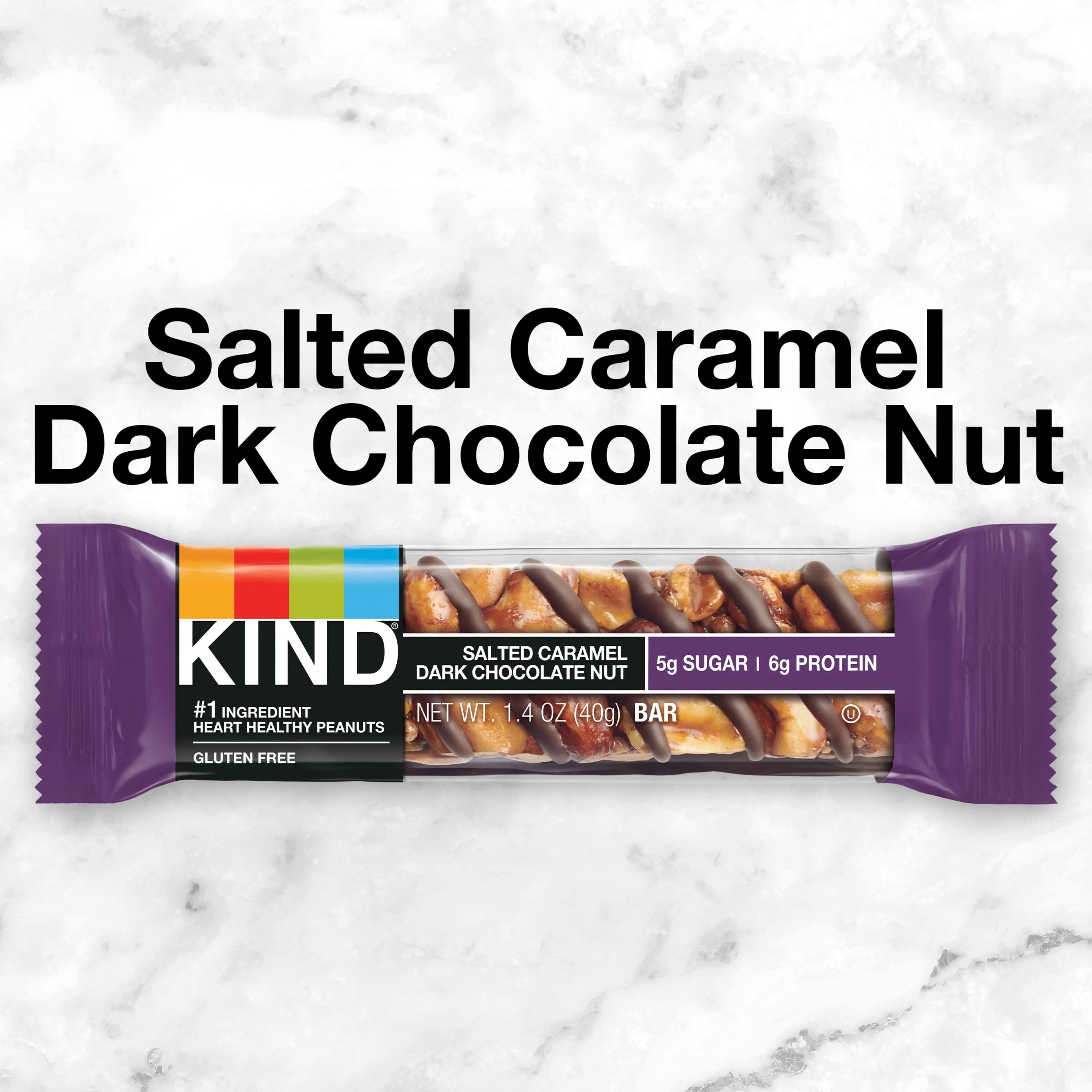 KIND Gluten Free Salted Caramel & Dark Chocolate Nut Snack Bars, 1.4 oz, 6 Count