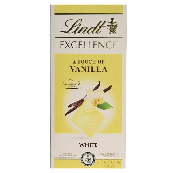 Lindt 100g White With A Touch Vanilla Chocolate Bar