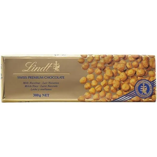 Lindt 300g Milk & Hazelnut Gold Chocolate Bar