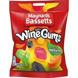 Maynards Bassetts Wine Gums Sweets Bag 165g