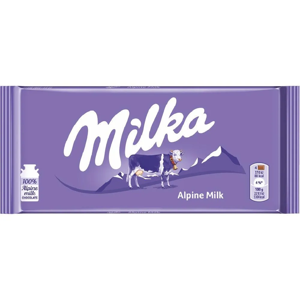 Milka Alpine Milk Chocolate, 100g