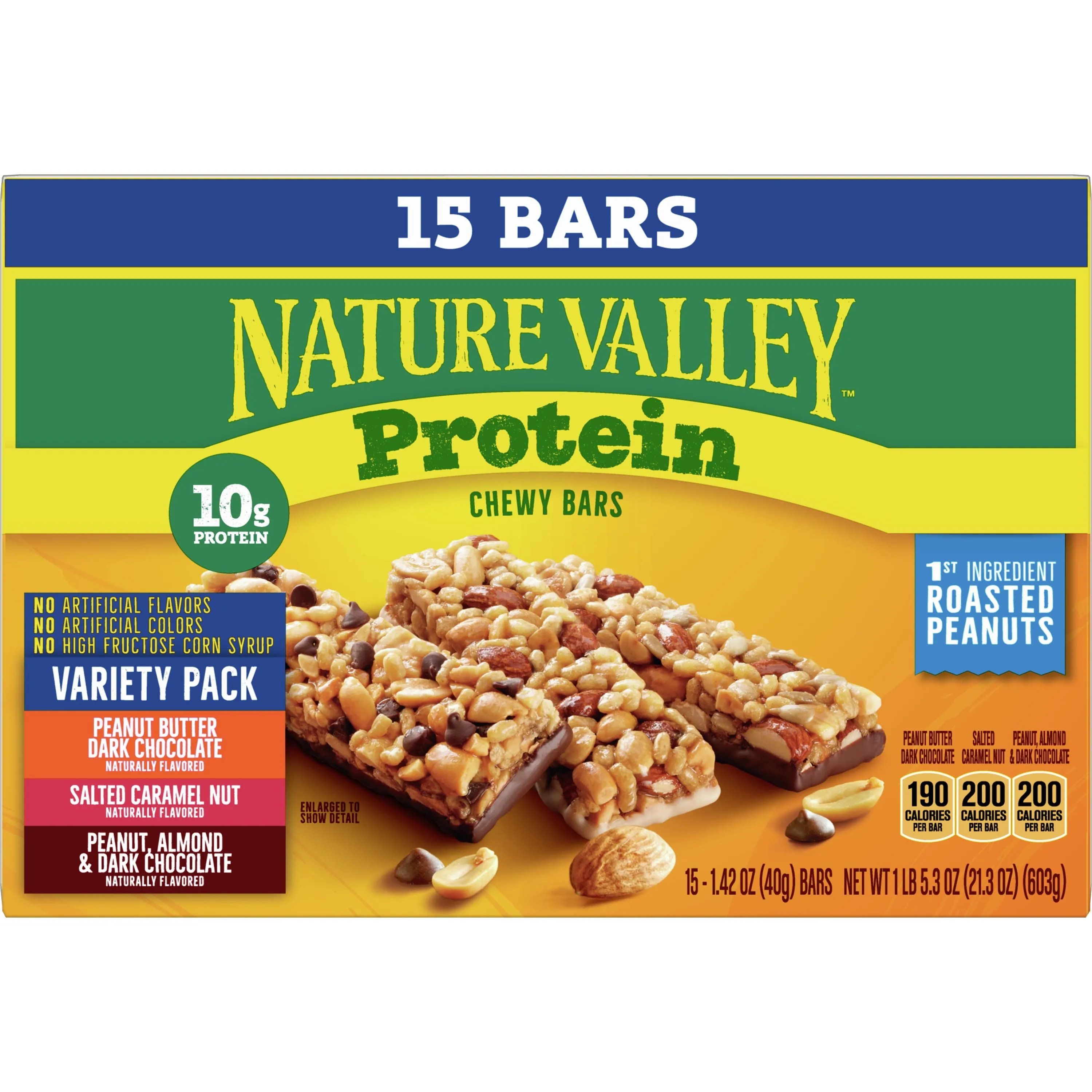 Nature Valley Protein Granola Bars, Snack Variety Pack, Chewy Bars, 15 ct, 21.3 OZ