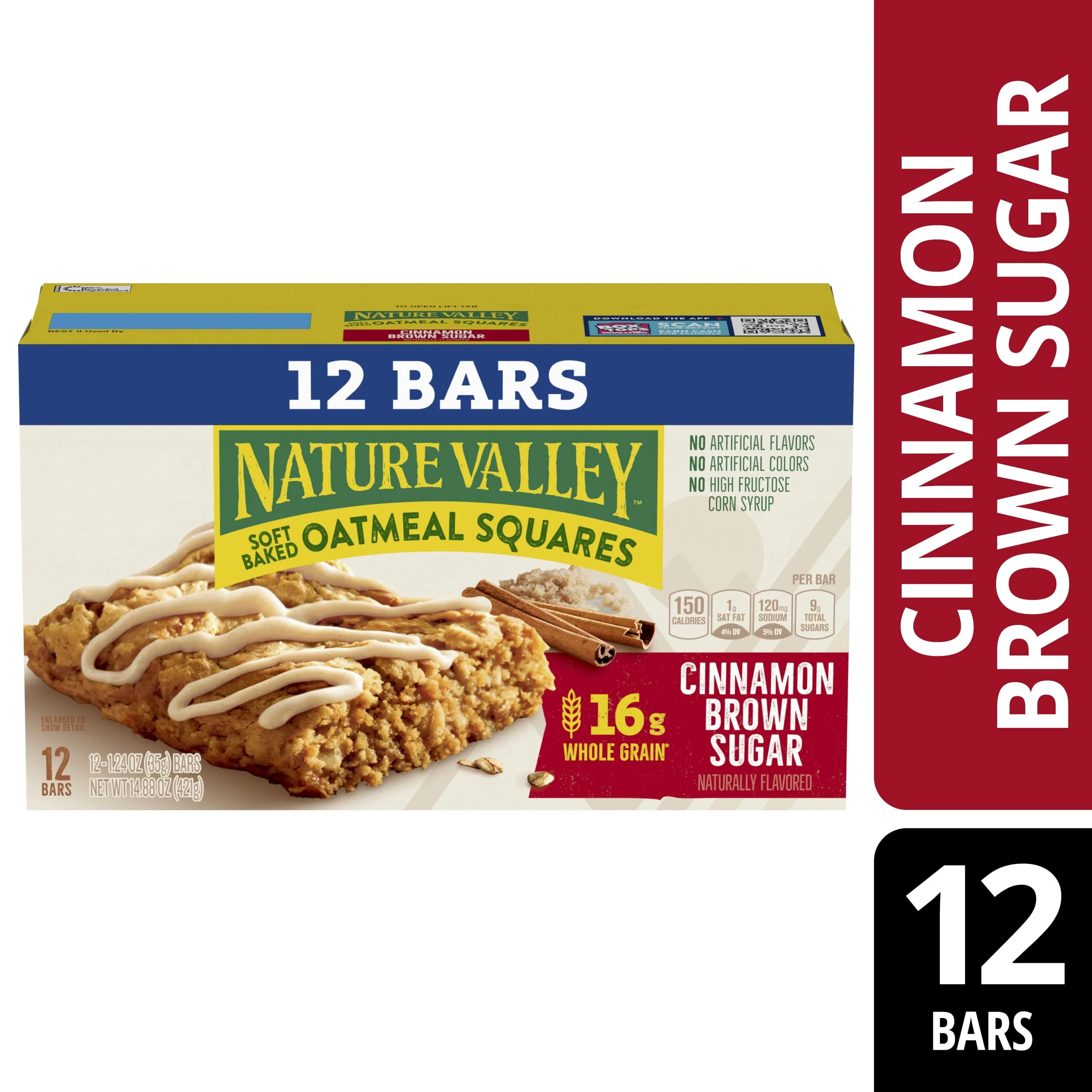 Nature Valley Soft-Baked Oatmeal Squares, Cinnamon Brown Sugar, 12 ct, 14.88 OZ