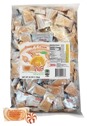 Orange and Cream Hard Candy 2.5 Pound Bag, 180 Pieces