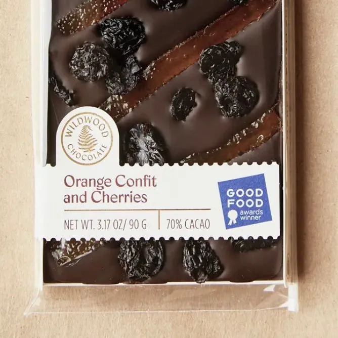 Orange Confit and Cherries Chocolate Bar