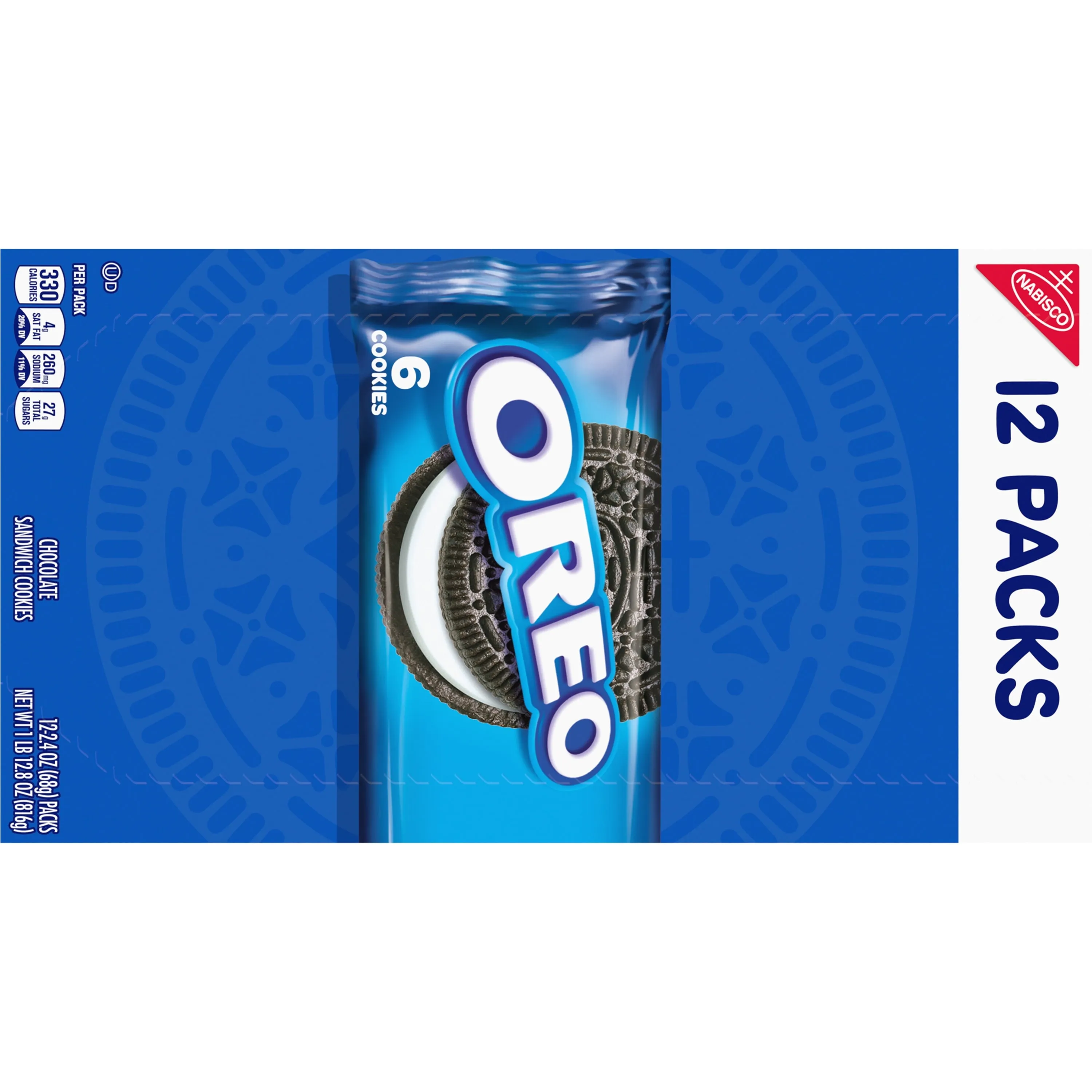 OREO Chocolate Sandwich Cookies, 12 Snack Packs