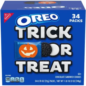 OREO Chocolate Sandwich Cookies, Halloween Cookies, 34 Trick or Treat Bags (2 Cookies per Snack Pack)