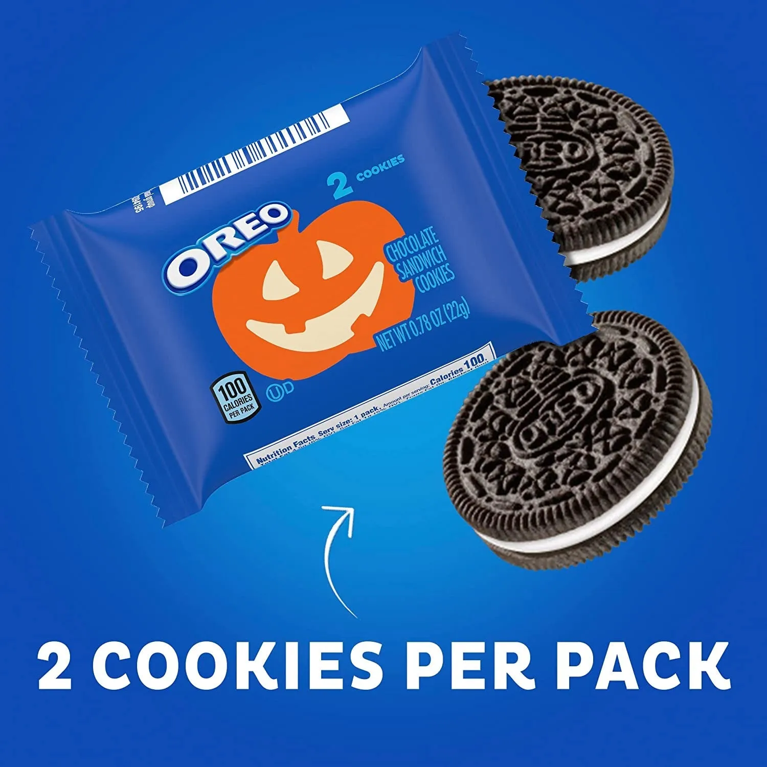 OREO Chocolate Sandwich Cookies, Halloween Cookies, 34 Trick or Treat Bags (2 Cookies per Snack Pack)