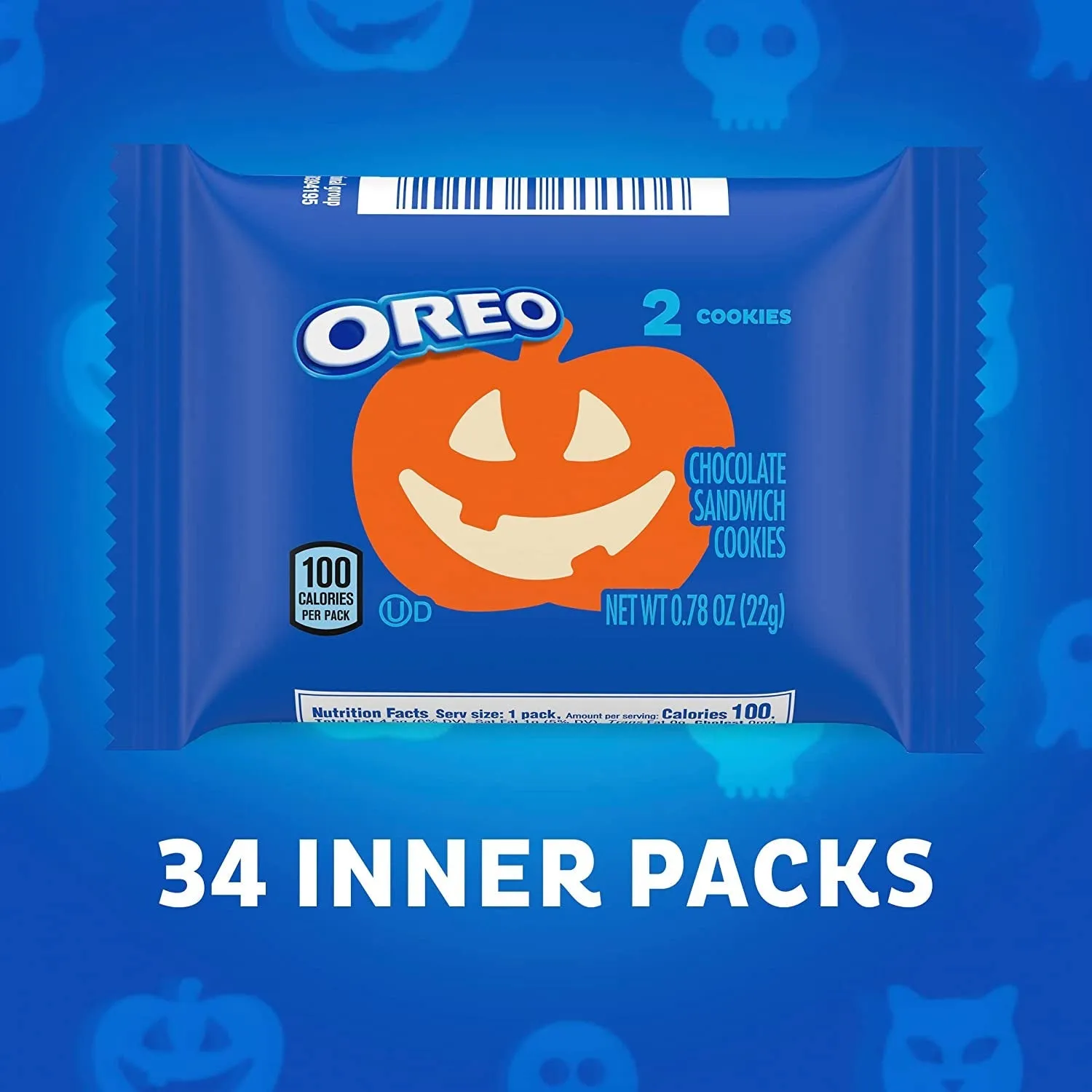 OREO Chocolate Sandwich Cookies, Halloween Cookies, 34 Trick or Treat Bags (2 Cookies per Snack Pack)