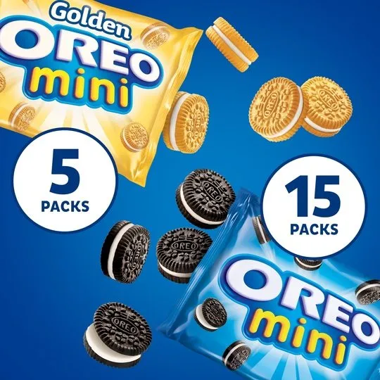 OREO Mini Mix Sandwich Cookies Variety Pack, 20 Snack Packs