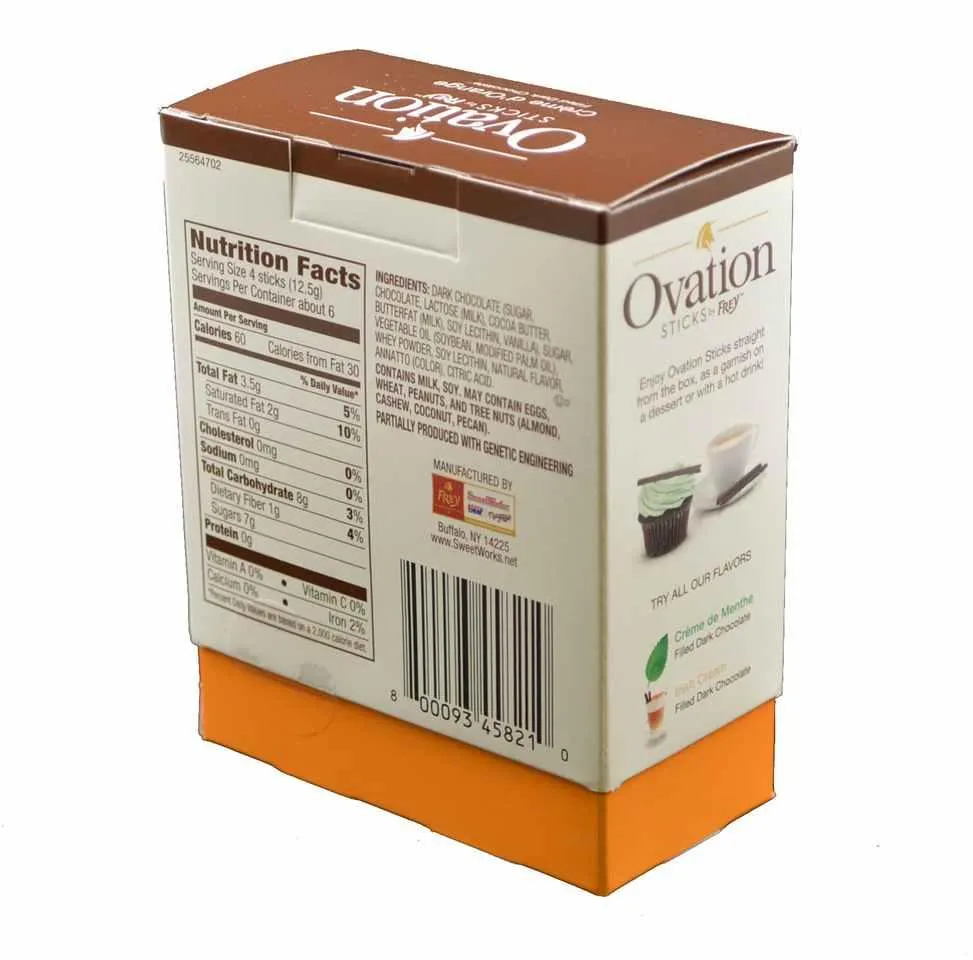 Ovation Orange Dark Chocolate Covered Candy Sticks