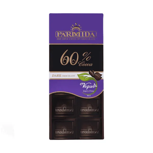 PARMIDA 60% COCOA DARK CHOCOLATE BARS 80G