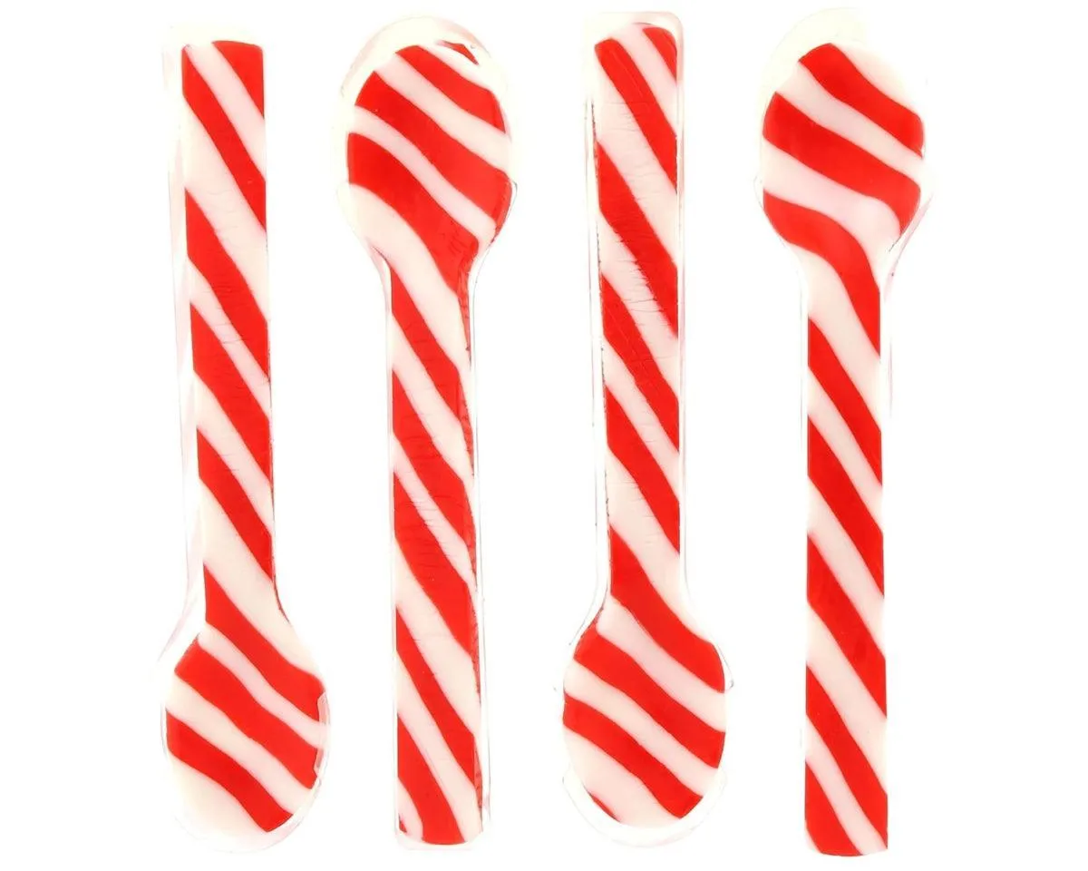 Peppermint Candy Cane Spoons 4 Pack