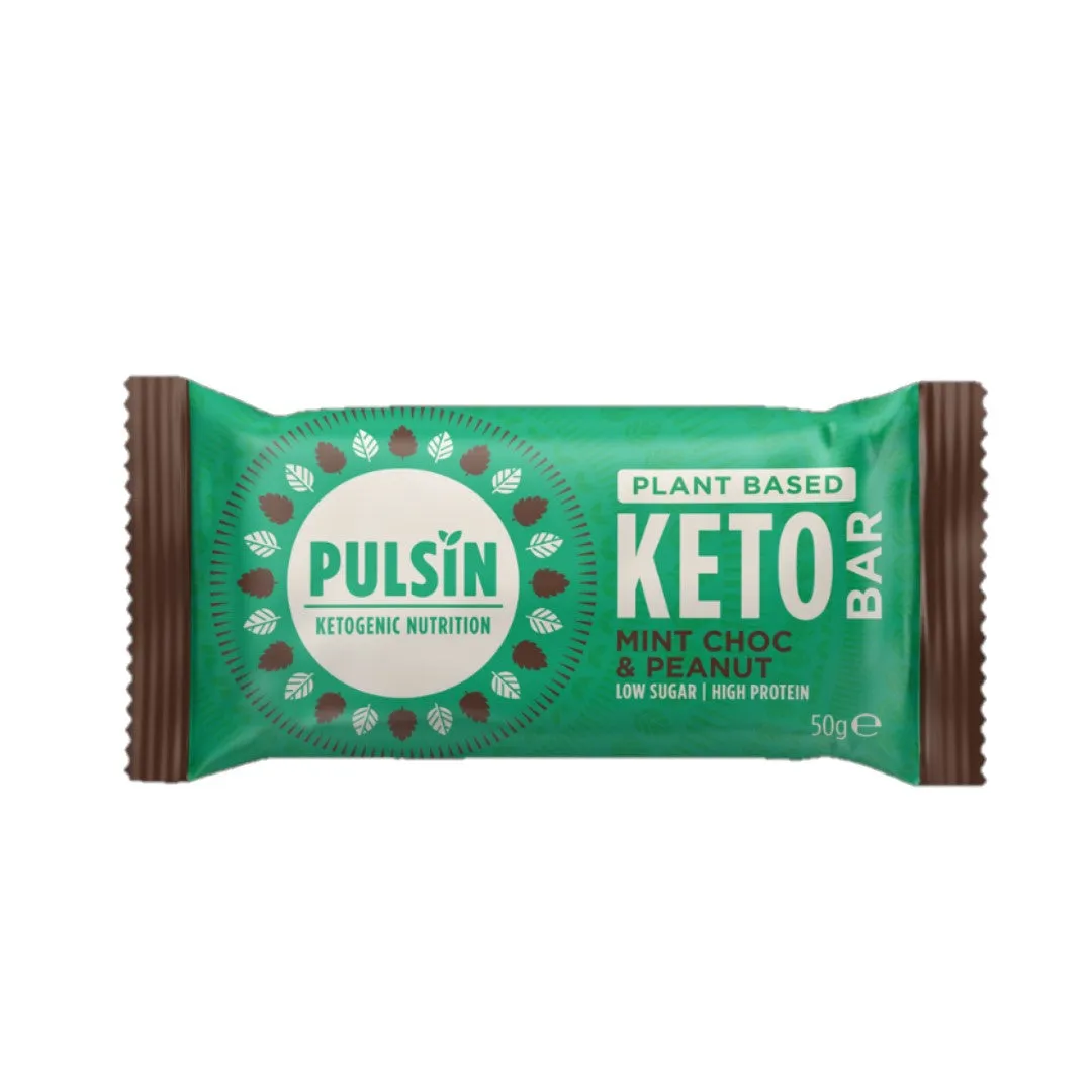 Pulsin Mint Choc & Peanut Keto Bar 50g