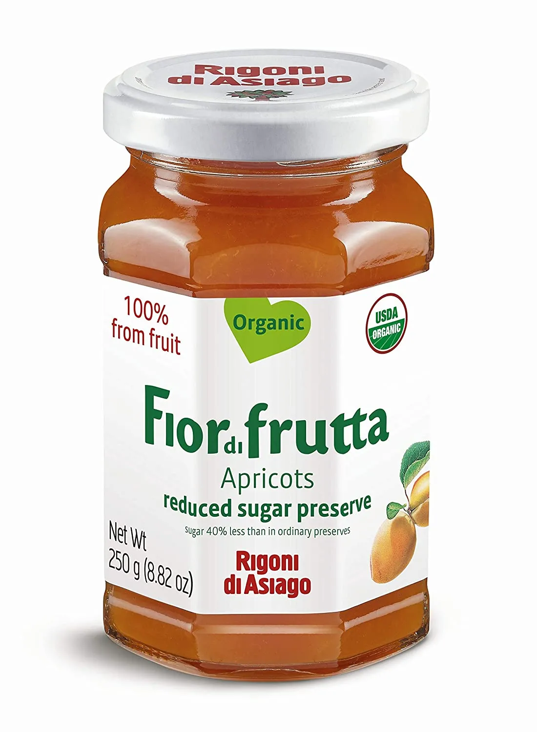 Rigoni Organic Apricot Fruit Spread 8.8 oz (Case of 6-Jars)