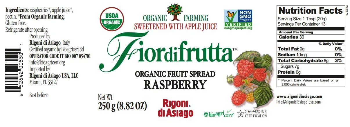 Rigoni Organic Raspberry Fruit Spread 8.8 oz