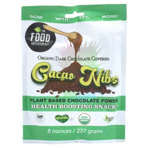 The Food Movement Dark Chocolate Covered Cacao Nibs 8oz