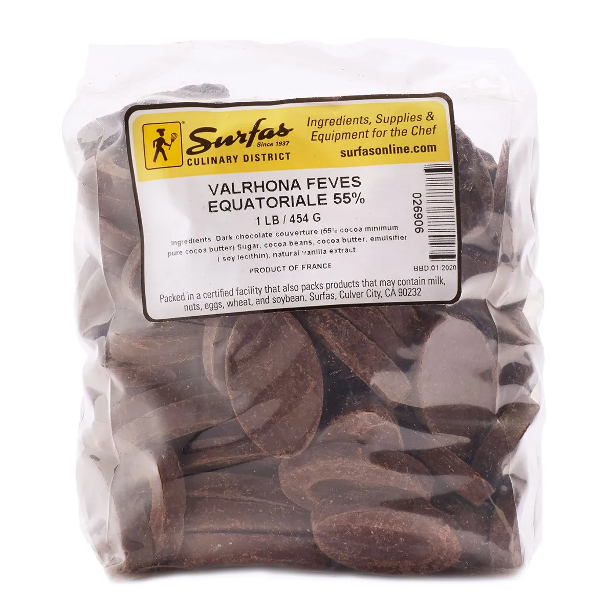 Valrhona Feves 55% Equatoriale Dark 1lbs