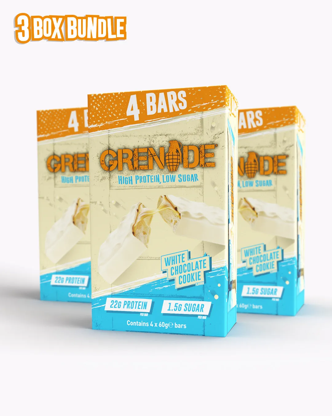 White Chocolate Cookie Protein Bar (x12 bars) - 4 pack bundle